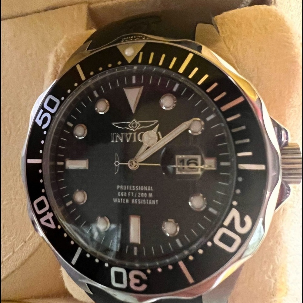 Invicta Black and Silver Dive Watch